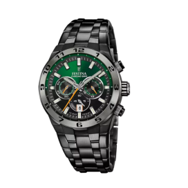 Festina - Montre Chrono Bike noir vert acier PVD - Ref F20673/2