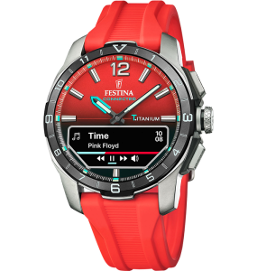 Festina - Montre Connected D rouge et bracelet en silicone - Ref F23000/6