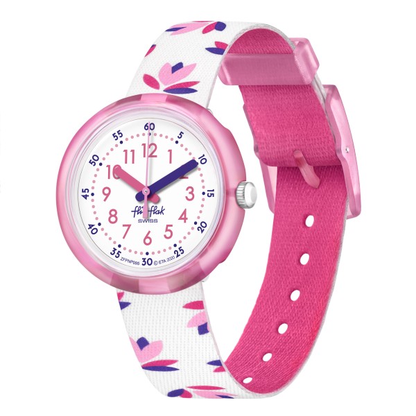 FlikFlak - Montre Marinette blanc rose et bracelet en textile - Ref FPNP095