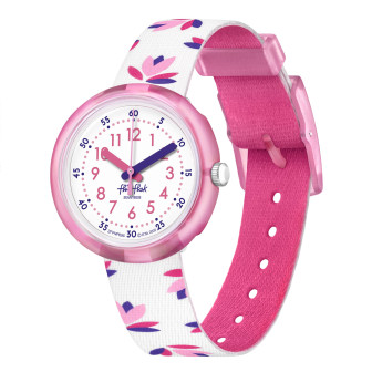 FlikFlak - Montre Marinette blanc rose et bracelet en textile - Ref FPNP095