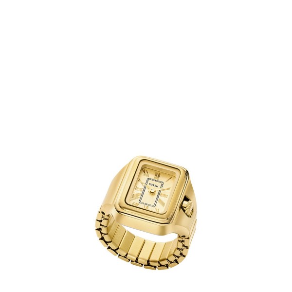 Fossil - Bague montre Raquel jaune acier PVD doré - Ref ES5343