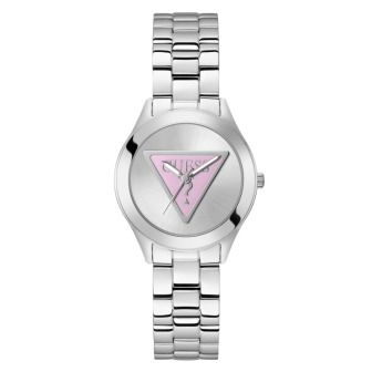 Guess - Montre Tri Plaque gris rose acier argenté - Ref GW0675L1