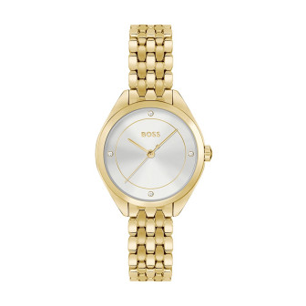 Hugo Boss - Montre Mae blanc acier doré - Ref 1502733