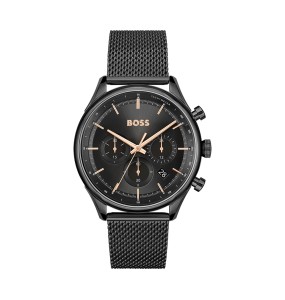 Hugo Boss - Montre Gregor chronographe noir acier - Ref 1514065