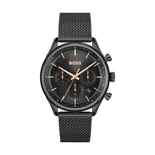 Hugo Boss - Montre Gregor chronographe noir acier - Ref 1514065