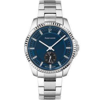 Pierre Lannier - Montre Metropolitain bleu et bracelet en acier gris - Ref 246G161
