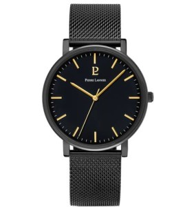 Pierre Lannier - Montre Essential noir et bracelet en acier mailles milanaises noir  - Ref 218F439