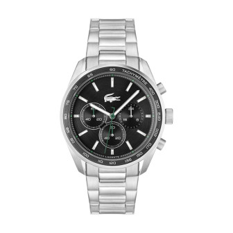 Lacoste - Montre Boston noir et bracelet en acier gris  - Ref 2011347