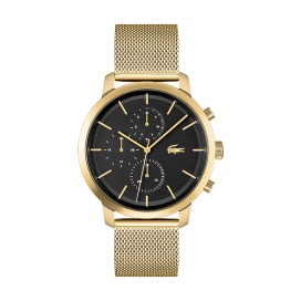 Lacoste - Montre Replay noir et bracelet en acier mailles milanaises dorées  - Ref 2011195