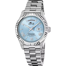 Lotus - Montre cadran bleu et bracelet en acier gris - Ref 18854/8
