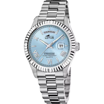 Lotus - Montre cadran bleu et bracelet en acier gris - Ref 18854/8
