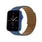 Smarty - Montre connectée New standing et bracelet en cuir bleu  - Ref SW028B04