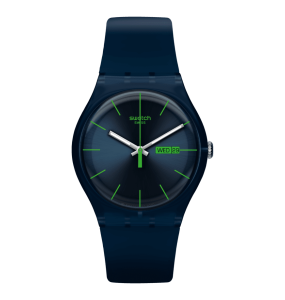 Swatch - Montre Blue rebel et bracelet en silicone bleu foncé - Ref SO29N704