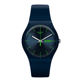 Swatch - Montre Blue rebel et bracelet en silicone bleu foncé - Ref SO29N704