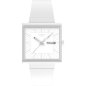 Swatch - Montre what if all white blanche et bracelet en silicone banc - Ref SO34W700