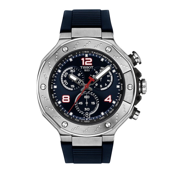 Tissot - Montre T-Sport T-Race MotoGP Chronograph et bracelet silicone bleu  - Ref T1414171704700