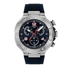 Tissot - Montre T-Sport T-Race MotoGP Chronograph et bracelet silicone bleu  - Ref T1414171704700