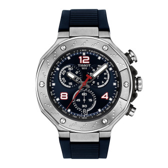 Tissot - Montre T-Sport T-Race MotoGP Chronograph et bracelet silicone bleu  - Ref T1414171704700