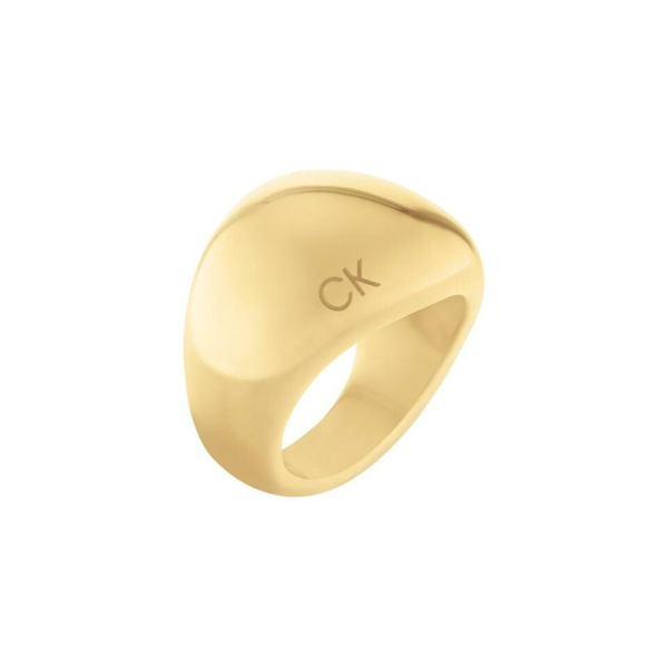 Calvin Klein - Bague Sculptural Playful Organic Shapes acier doré - Ref 35000441B