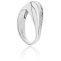 Calvin Klein - Bague Sculptural Elongated Drops acier gris - Ref 35000447C