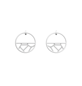 Les Georgettes - Boucles d'oreilles petites créoles girafes laiton argenté - Ref 70344641608000