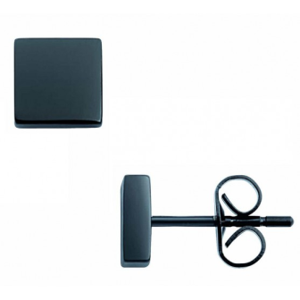 Phebus - Boucles d'oreilles Diogu acier noir - Ref 87-0007-N