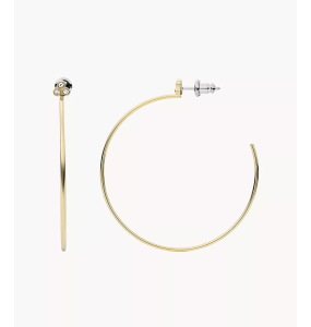Fossil - Boucles d'oreilles créoles sadie acier doré   - Ref JF04111710