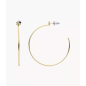 Fossil - Boucles d'oreilles créoles sadie acier doré   - Ref JF04111710