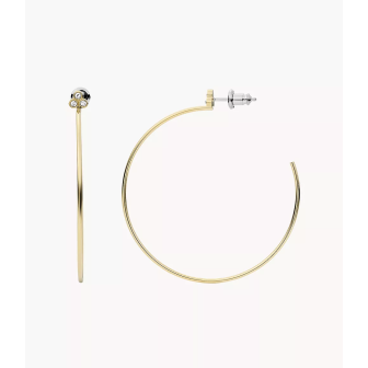 Fossil - Boucles d'oreilles créoles sadie acier doré   - Ref JF04111710