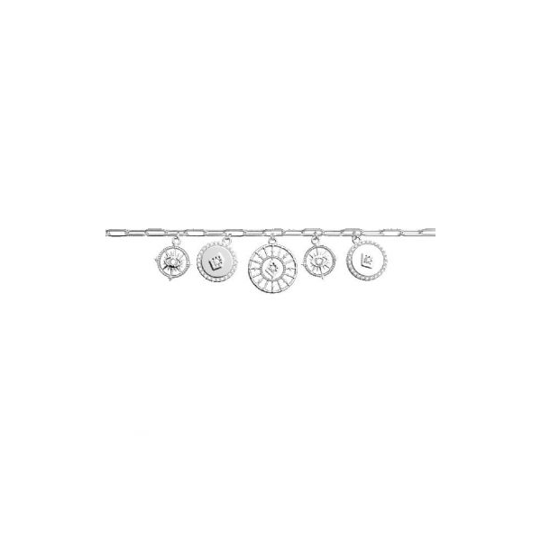 Les Georgettes - Bracelet chaîne Astrale Pampille argenté 16mm - Ref 70441621608_190