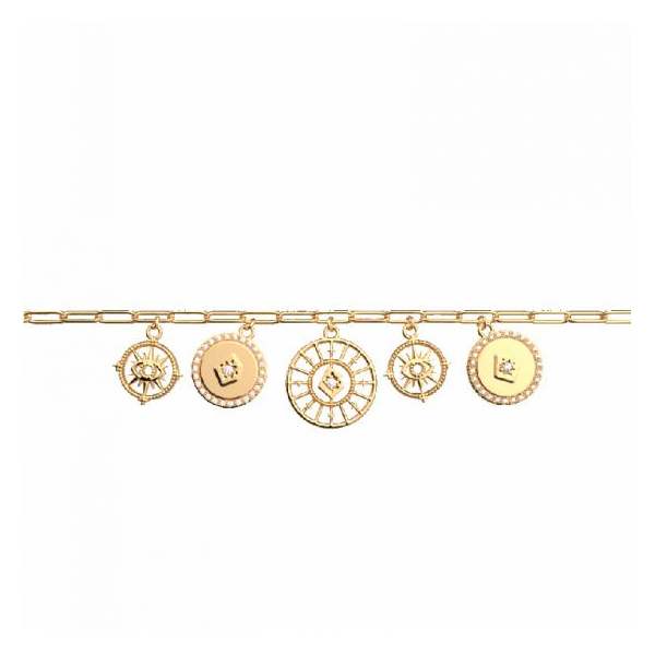 Les Georgettes - Bracelet chaîne astrale pampille doré - Ref 70441621908_190