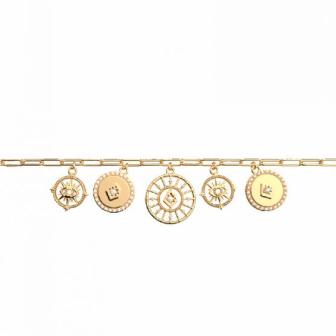 Les Georgettes - Bracelet chaîne astrale pampille doré - Ref 70441621908_190