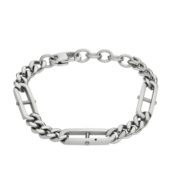 Fossil - Bracelet Heritage D-Link acier argenté - Ref JF04342040