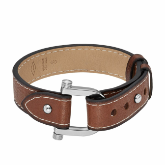 Fossil - Bracelet Heritage D-Link cuir marron - Ref JF04397040