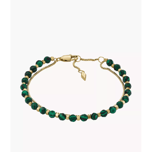 Fossil - Bracelet perles all staked up malachite verte - Ref JF04541710