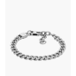 Fossil - Bracelet chaîne harlow linear acier argenté - Ref JF04697040