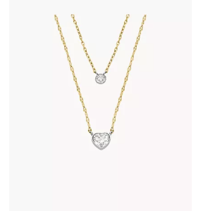 Fossil - Collier chaîne Sadie Tokens of Affection acier doré - Ref JF04357998