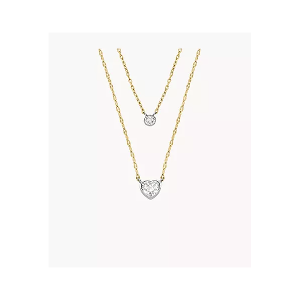 Fossil - Collier chaîne Sadie Tokens of Affection acier doré - Ref JF04357998