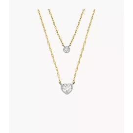 Fossil - Collier chaîne Sadie Tokens of Affection acier doré - Ref JF04357998