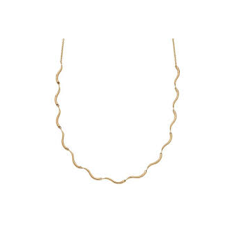 Skagen - Collier chaîne Wave à motif de vague acier - Ref SKJ1746710