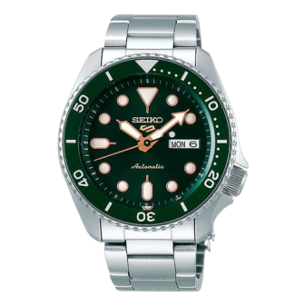 Montre Homme SEIKO 5 Sports Automatique Vert Foncé Acier - SRPD63K1