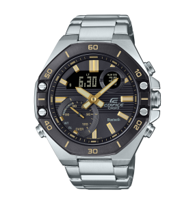 Montre Homme Casio - Edifice noir bracelet acier - Ref ECB-10DB-1A9EF