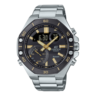 Montre Homme Casio - Edifice noir bracelet acier - Ref ECB-10DB-1A9EF