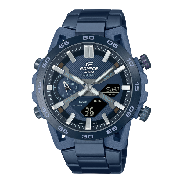 Montre Homme Casio - Capsule Cool Blue bleu bracelet acier PVD - Ref ECB-2000CB-2AEF