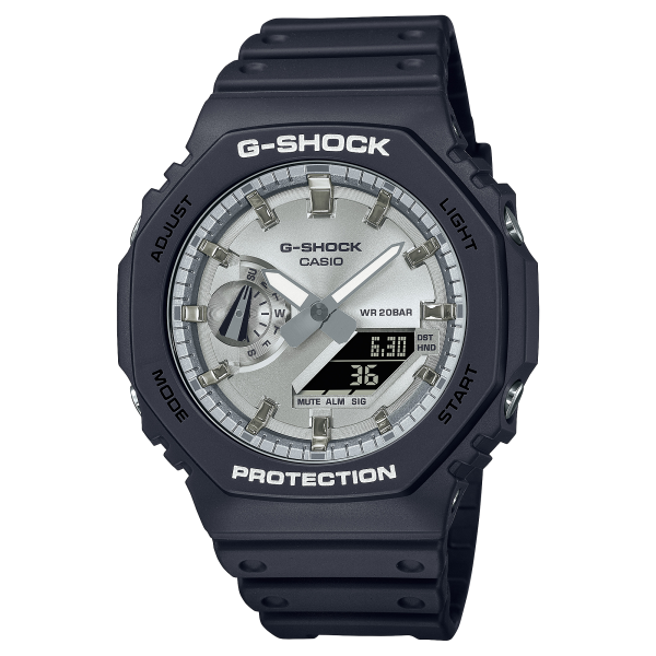 Montre Homme Casio - G-Shock Classic gris bracelet résine - Ref GA-2100SB-1AER