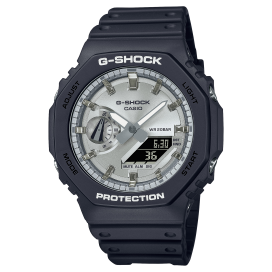 Montre Homme Casio - G-Shock Classic gris bracelet résine - Ref GA-2100SB-1AER