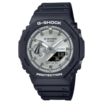 Montre Homme Casio - G-Shock Classic gris bracelet résine - Ref GA-2100SB-1AER