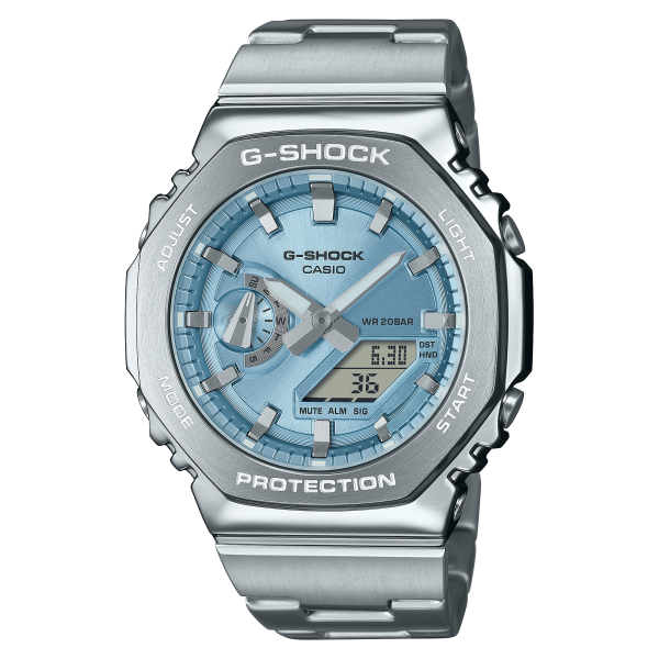 Montre Homme Casio - G-Shock G-Steel bleu bracelet acier - Ref GM-2110D-2AER