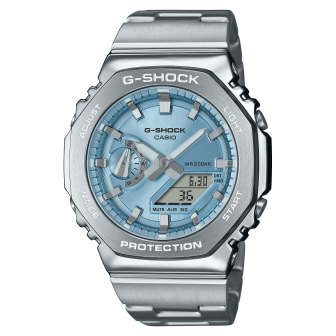 Montre Homme Casio - G-Shock G-Steel bleu bracelet acier - Ref GM-2110D-2AER