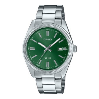 Montre Homme Casio - Collection verte bracelet acier gris - Ref MTP-1302PD-3AVEF